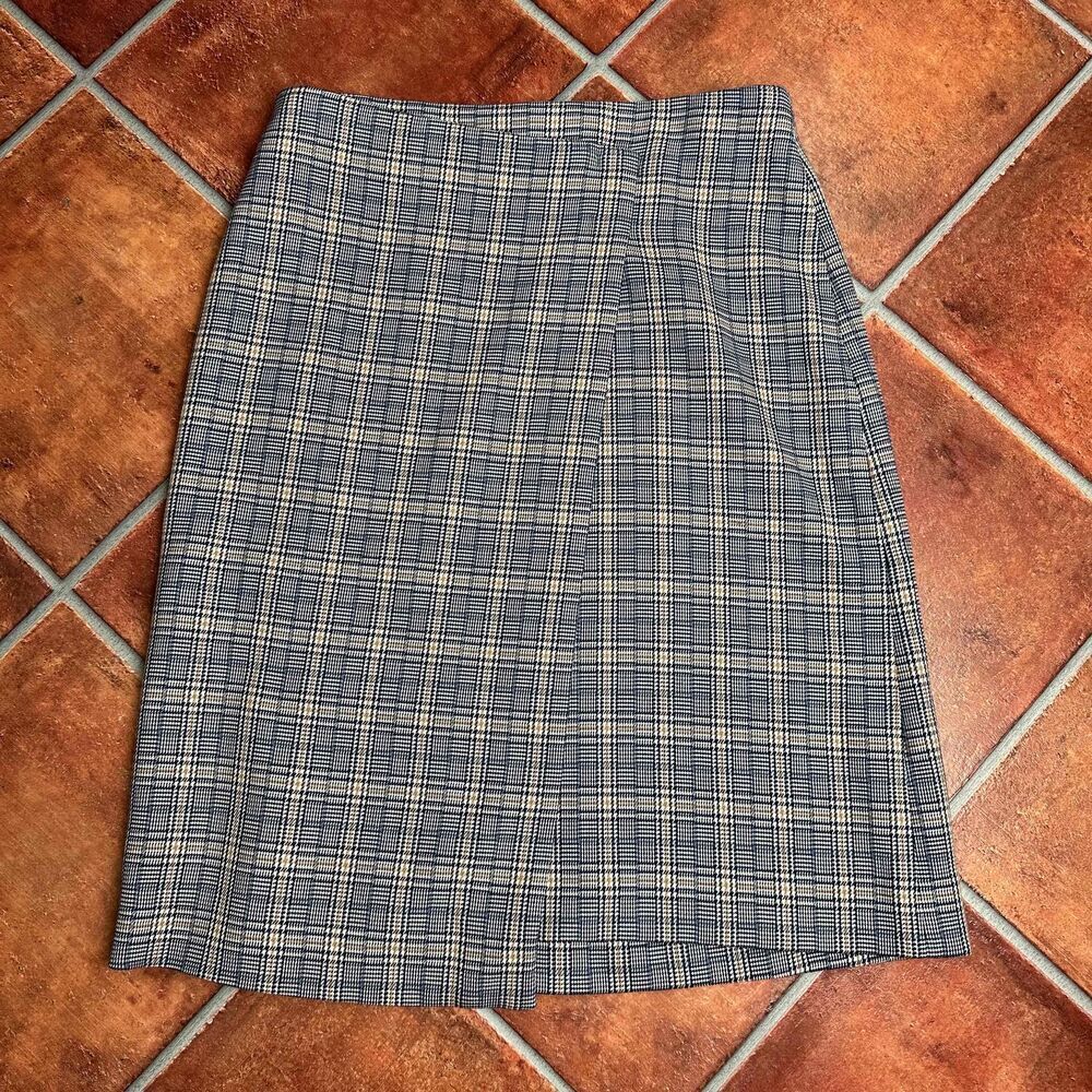 Hugo Boss Gray Plaid Pencil Skirt